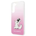 Etui Karl Lagerfeld Choupette Eat na Samsung Galaxy S22+ - różowe