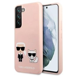 Etui Karl Lagerfeld Silicone Ikonik Karl&Choupette na Samsung Galaxy S22+ - jasnoróżowe