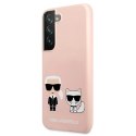 Etui Karl Lagerfeld Silicone Ikonik Karl&Choupette na Samsung Galaxy S22+ - jasnoróżowe