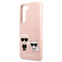 Etui Karl Lagerfeld Silicone Ikonik Karl&Choupette na Samsung Galaxy S22+ - jasnoróżowe