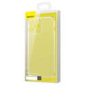 Baseus Frosted Glass Case etui pokrowiec do iPhone 13 Pro Max sztywna obudowa z żelową ramką przezroczysty (ARWS000802)