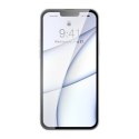 Baseus Frosted Glass Case etui pokrowiec do iPhone 13 Pro Max sztywna obudowa z żelową ramką przezroczysty (ARWS000802)