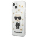 Etui Karl Lagerfeld Flower Ikonik Karl na iPhone 13 mini - przezroczyste