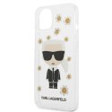 Etui Karl Lagerfeld Flower Ikonik Karl na iPhone 13 mini - przezroczyste