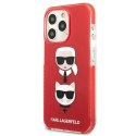 Etui Karl Lagerfeld Karl&Choupette Head na iPhone 13 Pro Max - czerwone