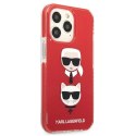 Etui Karl Lagerfeld Karl&Choupette Head na iPhone 13 Pro Max - czerwone