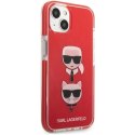 Etui Karl Lagerfeld Karl&Choupette Head na iPhone 13 - czerwone