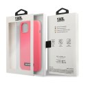 Etui Karl Lagerfeld Silicone Plaque na iPhone 13 mini - fuksjowy