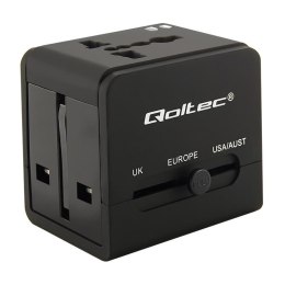 Qoltec Adapter uniwersalny podróżny Qoltec 10,5W 5V 2,1A, 2xUSB 2.0