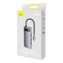 Baseus Metal Gleam Series stacja dokująca HUB 6 w 1 USB Typ C - 1 x HDMI / 3 x USB 3.2 Gen. 1 / 1 x Power Delivery / 1 x VGA sza