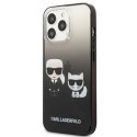 Etui Karl Lagerfeld Gradient Ikonik Karl&Choupette na iPhone 13 Pro / iPhone 13 - czarne