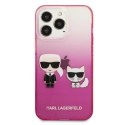 Etui Karl Lagerfeld Gradient Ikonik Karl&Choupette na iPhone 13 Pro / iPhone 13 - różowe