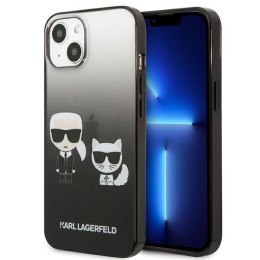 Etui Karl Lagerfeld Gradient Ikonik Karl&Choupette na iPhone 13 mini - czarne