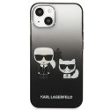 Etui Karl Lagerfeld Gradient Ikonik Karl&Choupette na iPhone 13 mini - czarne