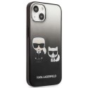 Etui Karl Lagerfeld Gradient Ikonik Karl&Choupette na iPhone 13 mini - czarne