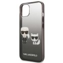 Etui Karl Lagerfeld Gradient Ikonik Karl&Choupette na iPhone 13 mini - czarne