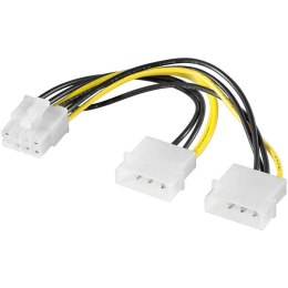 AKYGA Kabel adapter Akyga AK-CA-29 2x Molex (M) - PCI-Express 8 pin (M) 0,15m