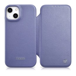 ICarer CE Premium Leather Folio Case skórzane etui iPhone 14 Plus z klapką magnetyczne MagSafe jasnofioletowy (WMI14220715-LP)