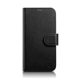 ICarer Wallet Case 2in1 etui iPhone 14 Pro skórzany pokrowiec z klapką Anti-RFID czarny (WMI14220726-BK)