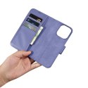 ICarer Wallet Case 2in1 etui iPhone 14 Pro skórzany pokrowiec z klapką Anti-RFID jasnofioletowy (WMI14220726-LP)