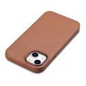 ICarer Case Leather pokrowiec etui z naturalnej skóry do iPhone 14 Plus brązowy (kompatybilne z MagSafe)