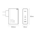 Baseus GaN5 Pro szybka ładowarka 2xUSB-C+USB 140W EU czarna (CCGP100201)