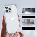 Joyroom Defender Series etui pokrowiec do iPhone 14 Pro Max pancerna obudowa z haczykami podstawką przezroczysty (JR-14H4)