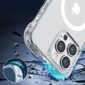 Joyroom Magnetic Defender magnetyczne etui do iPhone 14 Plus pancerny pokrowiec z haczykami podstawką przezroczysty (kompatybiln