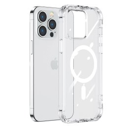 Joyroom Magnetic Defender magnetyczne etui do iPhone 14 Pro Max pancerny pokrowiec z haczykami podstawką przezroczysty (kompatyb