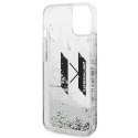 Etui Karl Lagerfeld Liquid Glitter Big KL na iPhone 14 Plus - srebrne