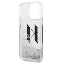 Etui Karl Lagerfeld Liquid Glitter Big KL na iPhone 14 Pro Max - srebrne