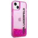 Etui Karl Lagerfeld Liquid Glitter Elong na iPhone 14 Plus - różowe