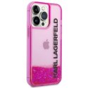 Etui Karl Lagerfeld Liquid Glitter Elong na iPhone 14 Pro - różowe