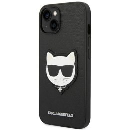 Etui Karl Lagerfeld Saffiano Choupette Head Patch na iPhone 14 Plus - czarne