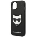 Etui Karl Lagerfeld Saffiano Choupette Head Patch na iPhone 14 Plus - czarne