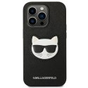 Etui Karl Lagerfeld Saffiano Choupette Head Patch na iPhone 14 Pro Max - czarne