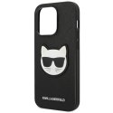 Etui Karl Lagerfeld Saffiano Choupette Head Patch na iPhone 14 Pro Max - czarne