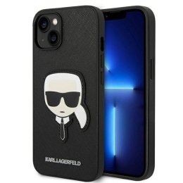 Etui Karl Lagerfeld Saffiano Karl's Head Patch na iPhone 14 Plus - czarne