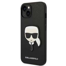 Etui Karl Lagerfeld Saffiano Karl's Head Patch na iPhone 14 Plus - czarne