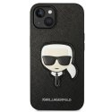 Etui Karl Lagerfeld Saffiano Karl's Head Patch na iPhone 14 Plus - czarne