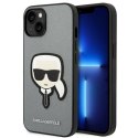 Etui Karl Lagerfeld Saffiano Karl's Head Patch na iPhone 14 Plus - srebrne