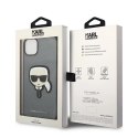 Etui Karl Lagerfeld Saffiano Karl's Head Patch na iPhone 14 Plus - srebrne