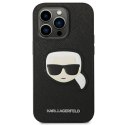 Etui Karl Lagerfeld Saffiano Karl's Head Patch na iPhone 14 Pro - czarne