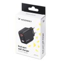 Wozinsky sieciowa ładowarka USB z 2 portami (USB, USB C) 20 W czarna