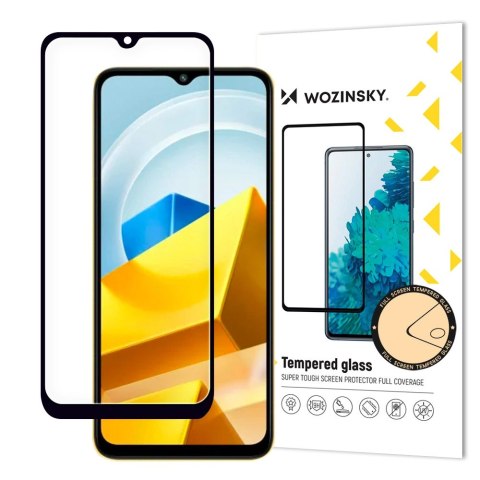 Wozinsky Full Glue szkło hartowane Xiaomi Poco M5 na cały ekran z ramką czarny (case friendly)