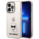 Etui Karl Lagerfeld Choupette Body na iPhone 14 Pro Max - różowo-przezroczyste