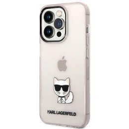 Etui Karl Lagerfeld Choupette Body na iPhone 14 Pro Max - różowo-przezroczyste