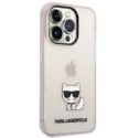 Etui Karl Lagerfeld Choupette Body na iPhone 14 Pro Max - różowo-przezroczyste