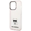 Etui Karl Lagerfeld Choupette Body na iPhone 14 Pro Max - różowo-przezroczyste