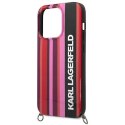 Etui Karl Lagerfeld Color Stripes Strap na iPhone 14 Pro Max - różowe